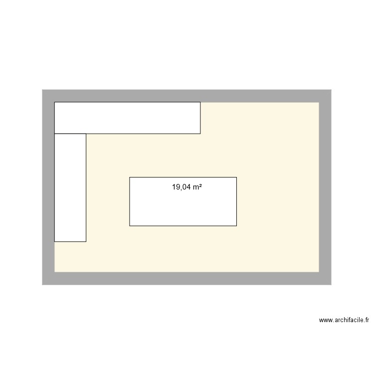 plan 1. Plan de 1 pièce et 19 m2