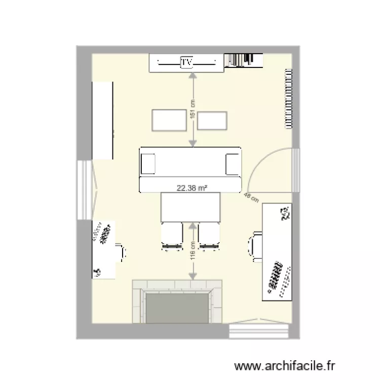 Salon Table 60. Plan de 