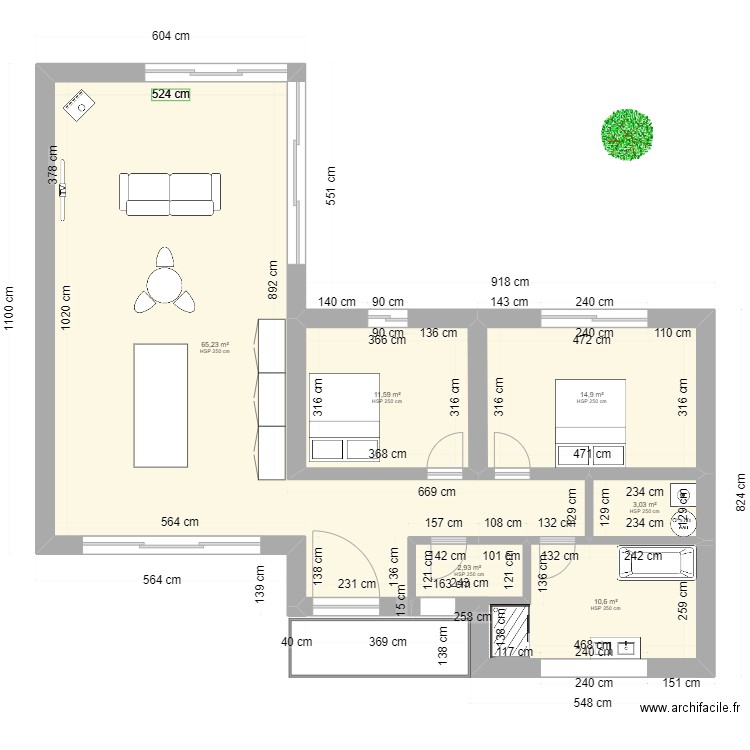 permis 2 stella 8. Plan de 6 pièces et 108 m2