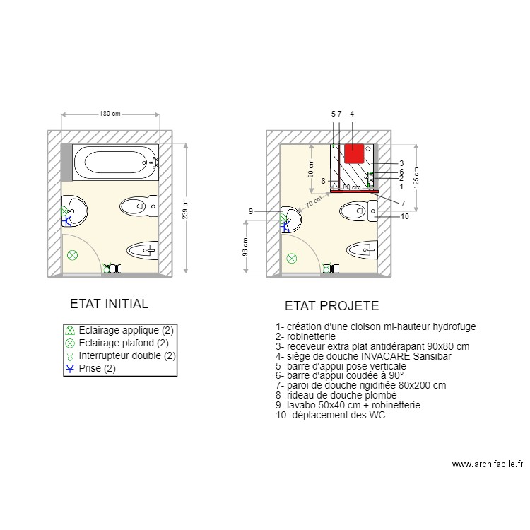 Valette V4. Plan de 2 pièces et 9 m2