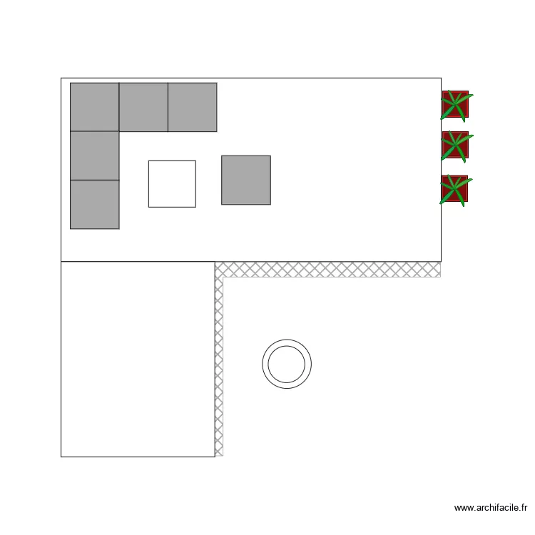 salon jardin. Plan de 