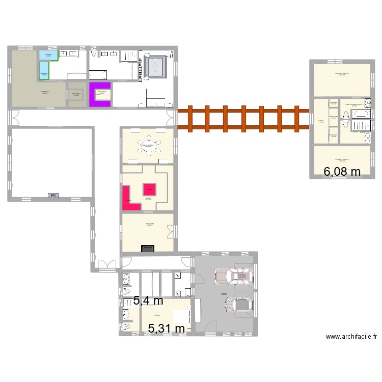 liessies. Plan de 21 pièces et 257 m2