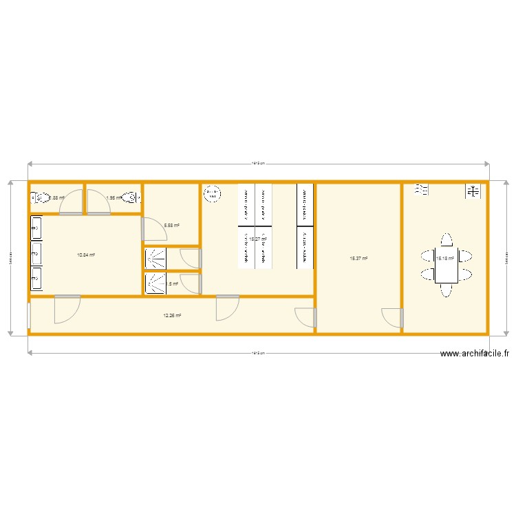 Vestiare Poutrelle. Plan de 0 pièce et 0 m2