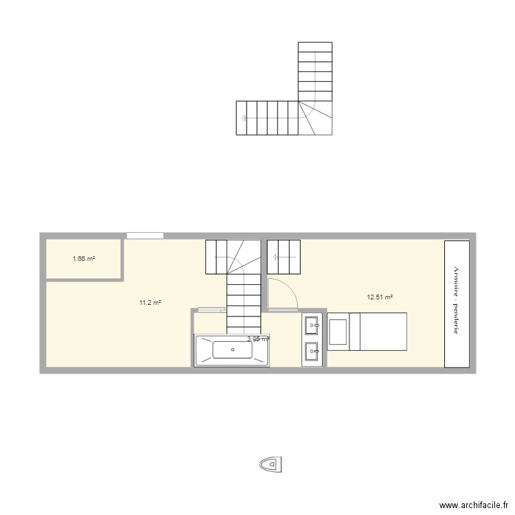 loft chambre andrea dressing2. Plan de 0 pièce et 0 m2