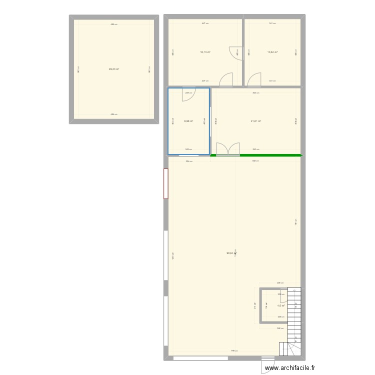 RDC - Dépot 1 - V1. Plan de 7 pièces et 188 m2