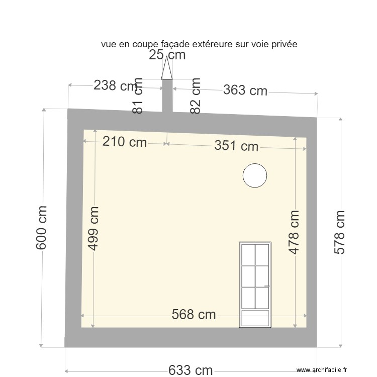 facade extérieure donne sur voie privée. Plan de 0 pièce et 0 m2