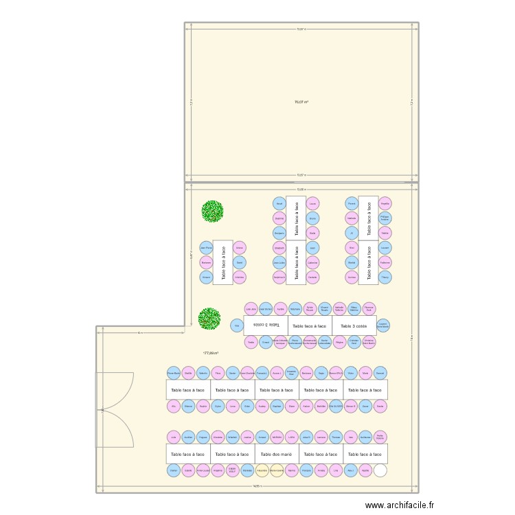 Mariage. Plan de 0 pièce et 0 m2