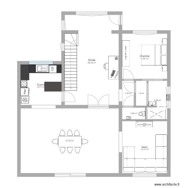 Tilly idées aménagement suite parentale. Plan de 0 pièce et 0 m2