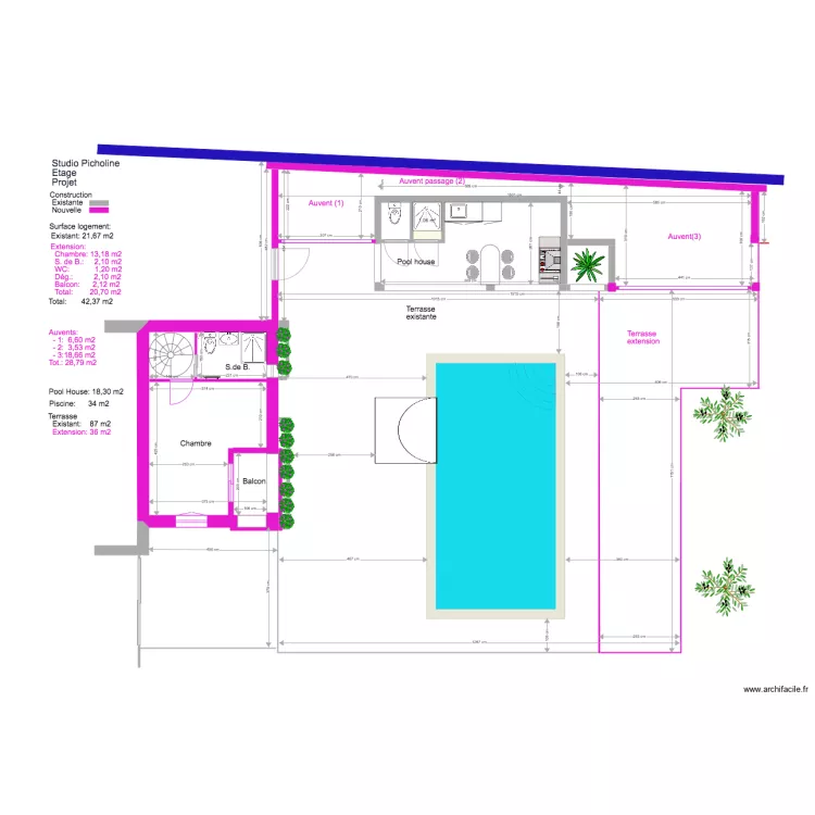 Studio Picholine Projet 4 &eacute;tage PC 4. Plan de 