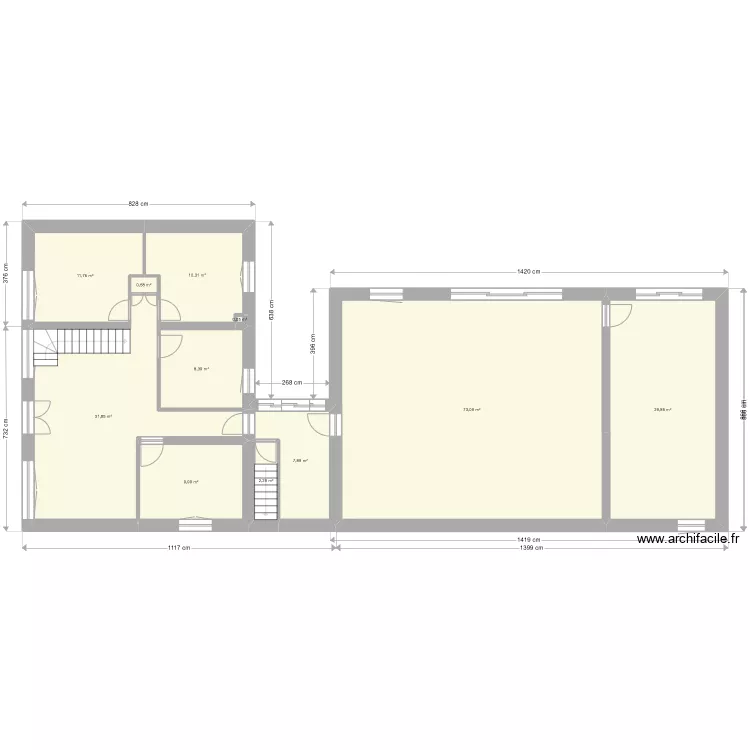 Perso Maison projet avec SAS sans meubles. Plan de 