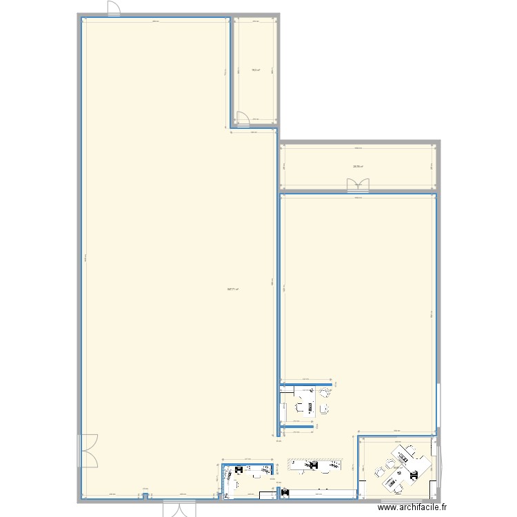 depot futur 3. Plan de 4 pièces et 617 m2