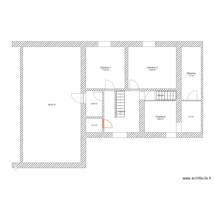 Maison Peissant 1er étage modif. Plan de 0 pièce et 0 m2