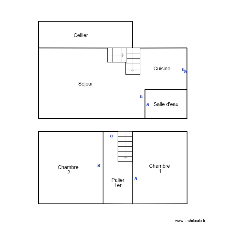 NEVEZ DIVOUX. Plan de 3 pièces et 21 m2