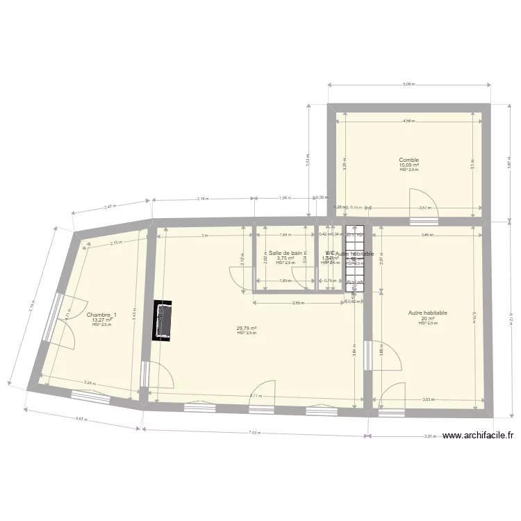 Projet Maison 2 lots_LE GOURAY 22330. Plan de 