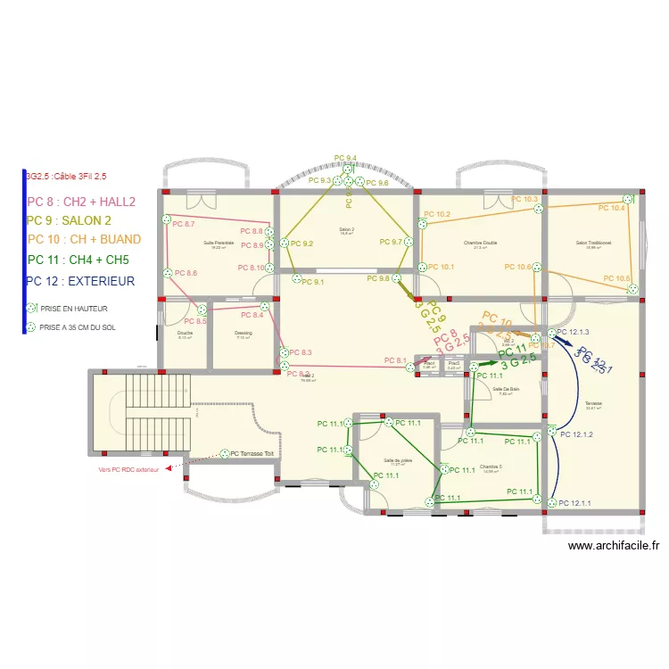 PLANS ETAGE NUMEROS DE PRISES COURANT. Plan de PLANS ETAGE NUMEROS DE PRISES COURANT. Plan de