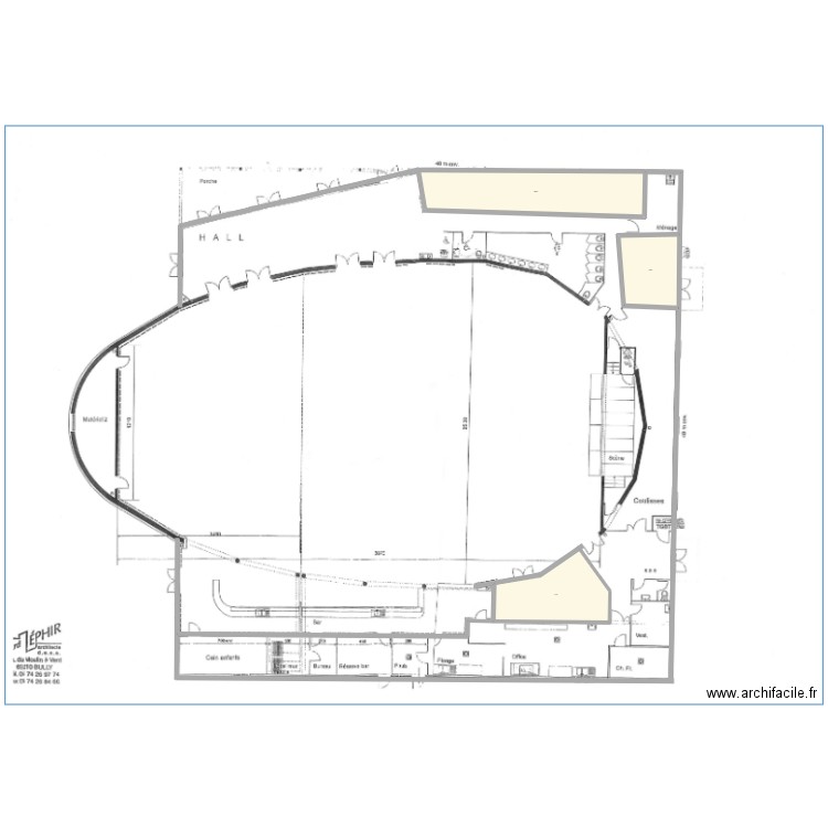 salle triomphe Tarare. Plan de 3 pièces et 701 m2