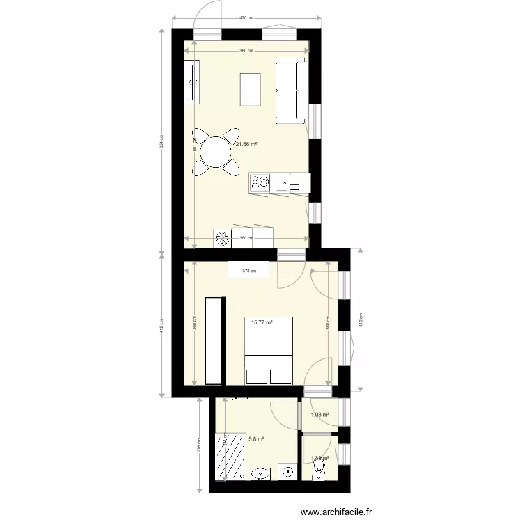 bolle brillant  vmeubl&eacute;. Plan de 