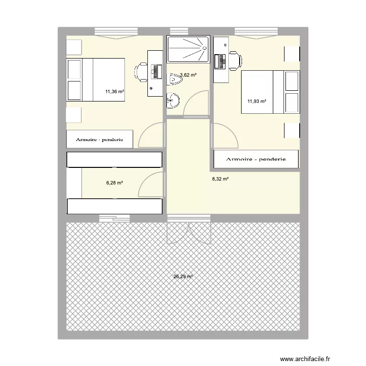 SAM22. Plan de 6  et 68 m²