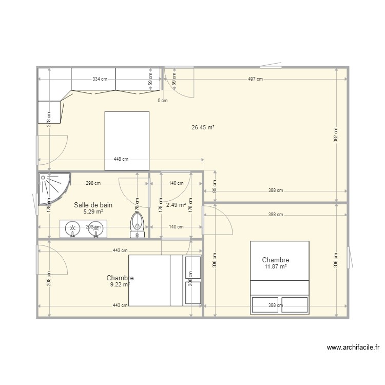 virginie VERSION TRAVAUX ALAIN STEPH meubl&eacute;. Plan de 0 pièce et 0 m2