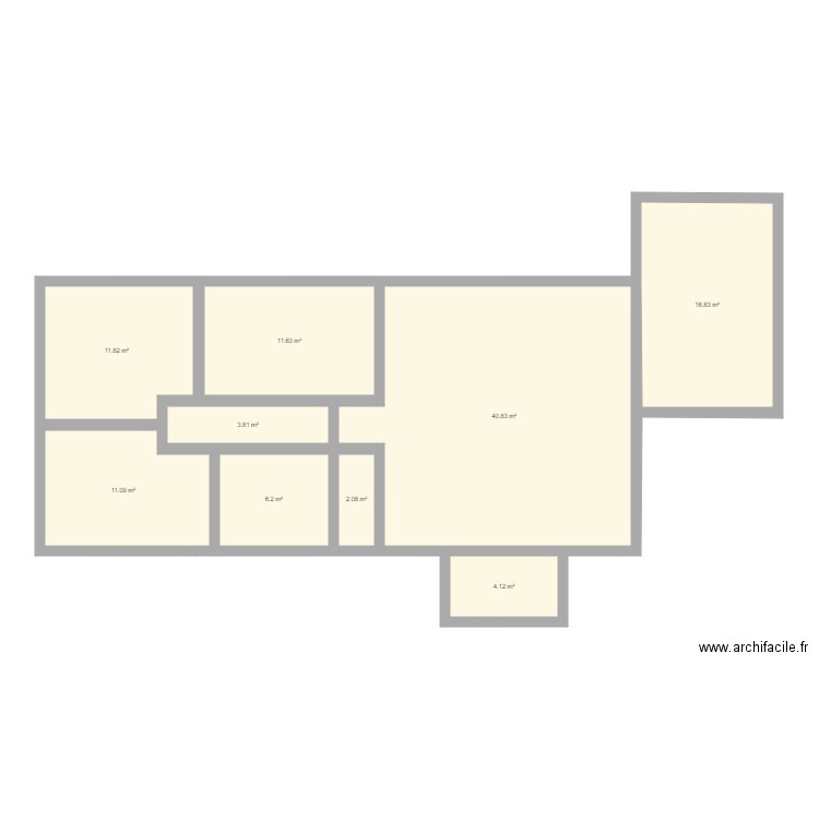 plan maison en L . Plan de 0 pièce et 0 m2
