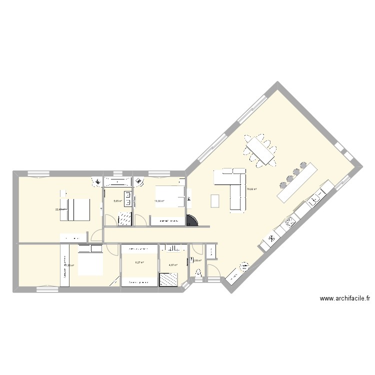 jc2. Plan de 8 pièces et 146 m2