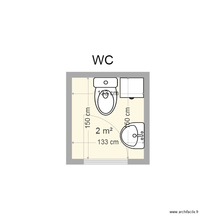 WC Dorante Existante. Plan de 0 pièce et 0 m2