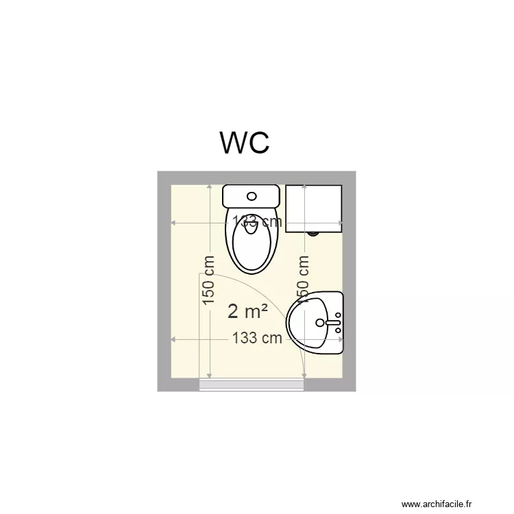 WC Dorante Existante. Plan de 