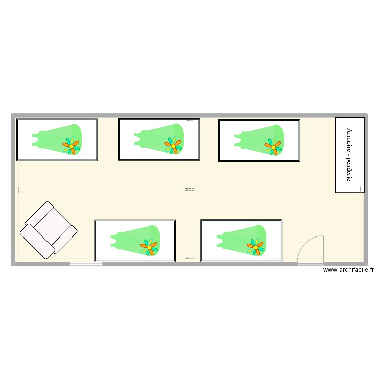 W_Dortoirs bébés. Plan de 1 pièce et 297 m2