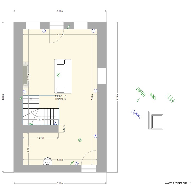 Paris rdc. Plan de 0 pièce et 0 m2