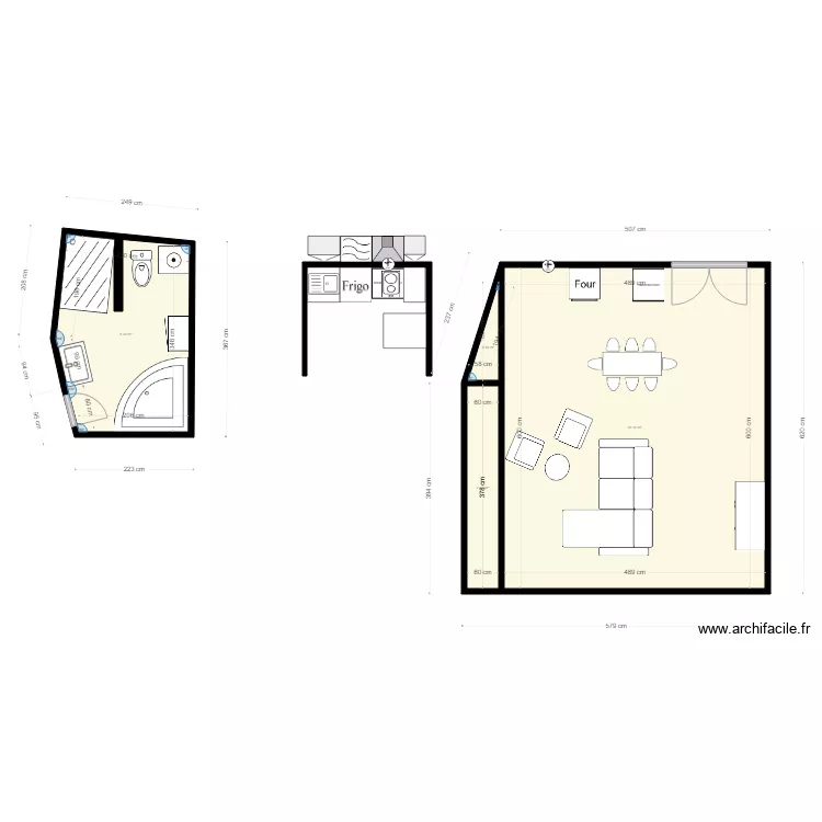 STUDIO. Plan de 