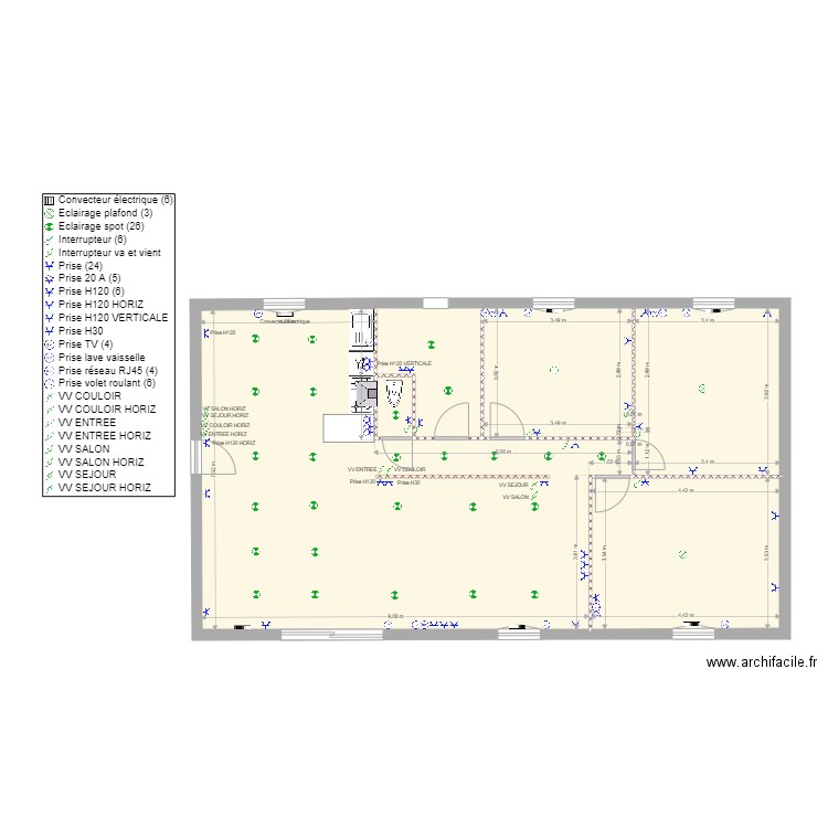 SCI OROT. Plan de 5 pièces et 100 m2