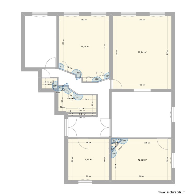 FDC_2. Plan de 7 pièces et 65 m2