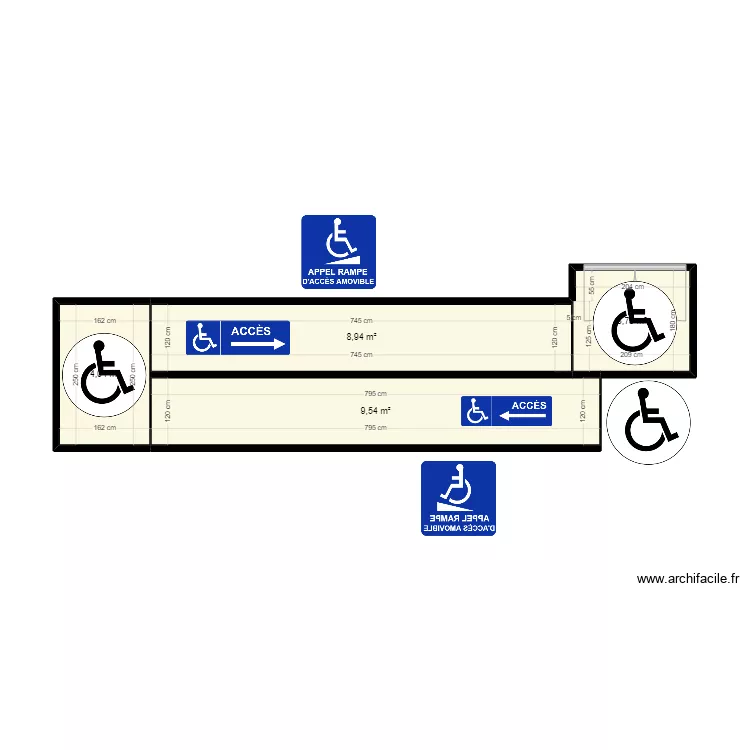 rampe handicape. Plan de 