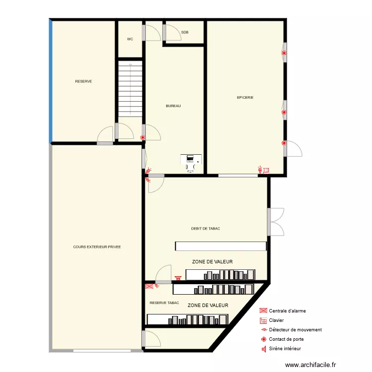 TABAC JOURNEAUX Alarme. Plan de 