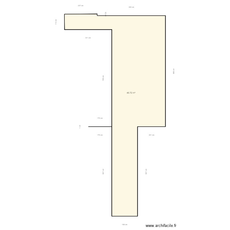 Riche remp shuster llupia. Plan de 1 pièce et 47 m2