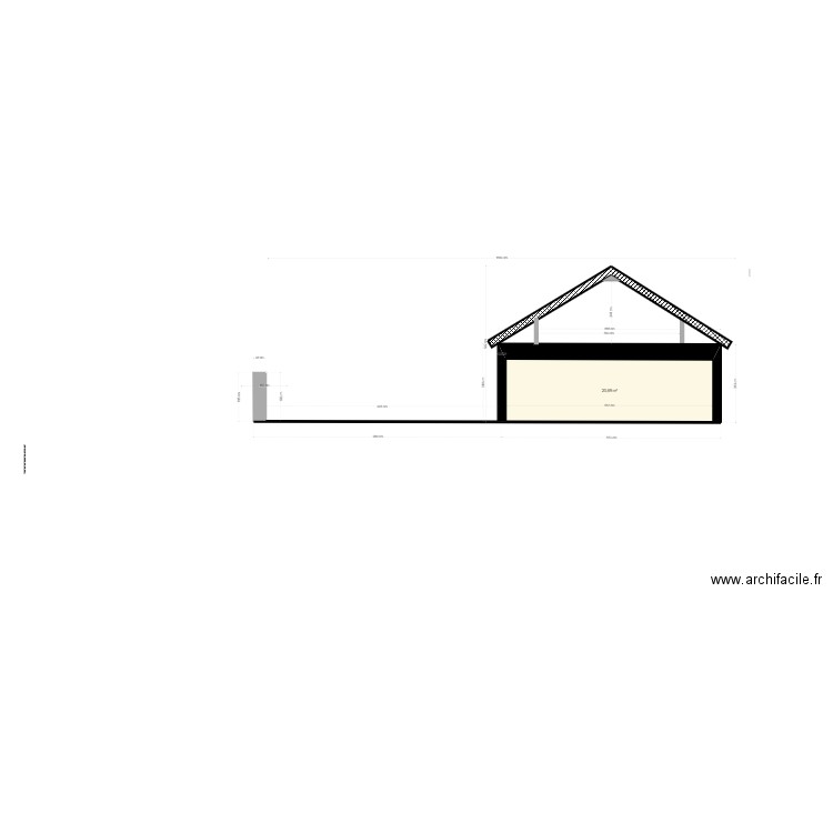 plan de coupe exempledernier. Plan de 1 pièce et 21 m2