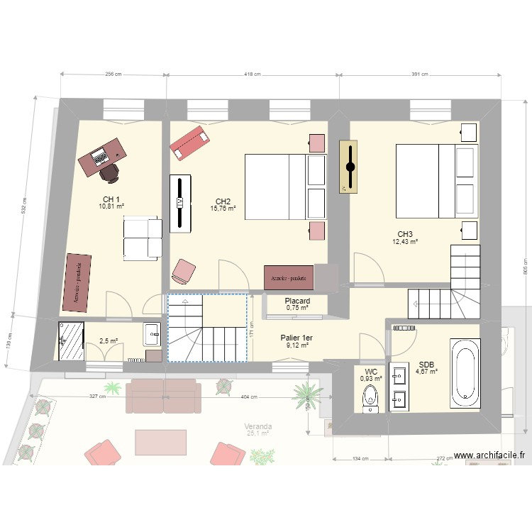 Le Mesnil 5. Plan de 17 pièces et 192 m2