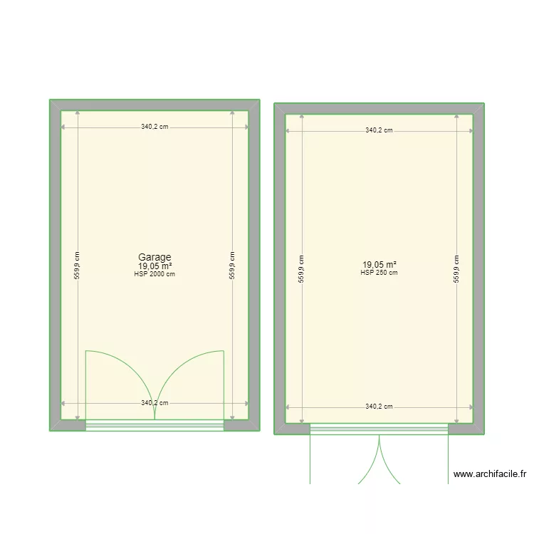 Garage Simple 19.19 M&sup2;. Plan de 