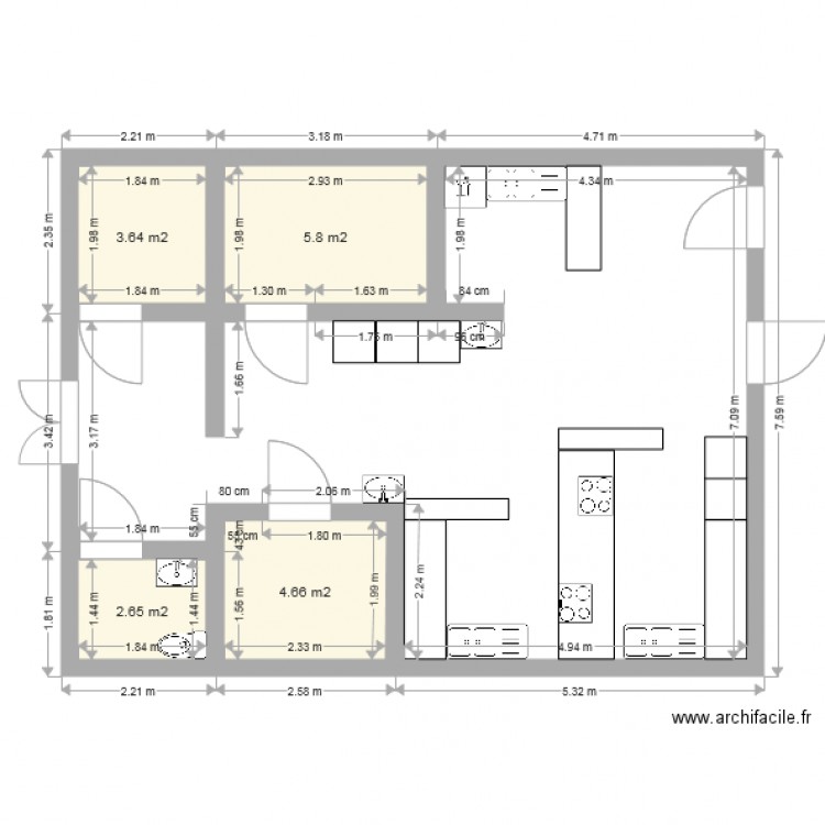 Cuisine professionnelle - Plan dessiné par mathieulalot