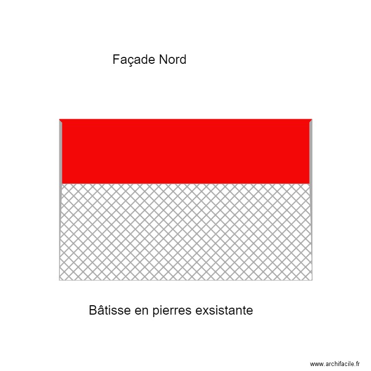Facade Nord. Plan de 0 pièce et 0 m2