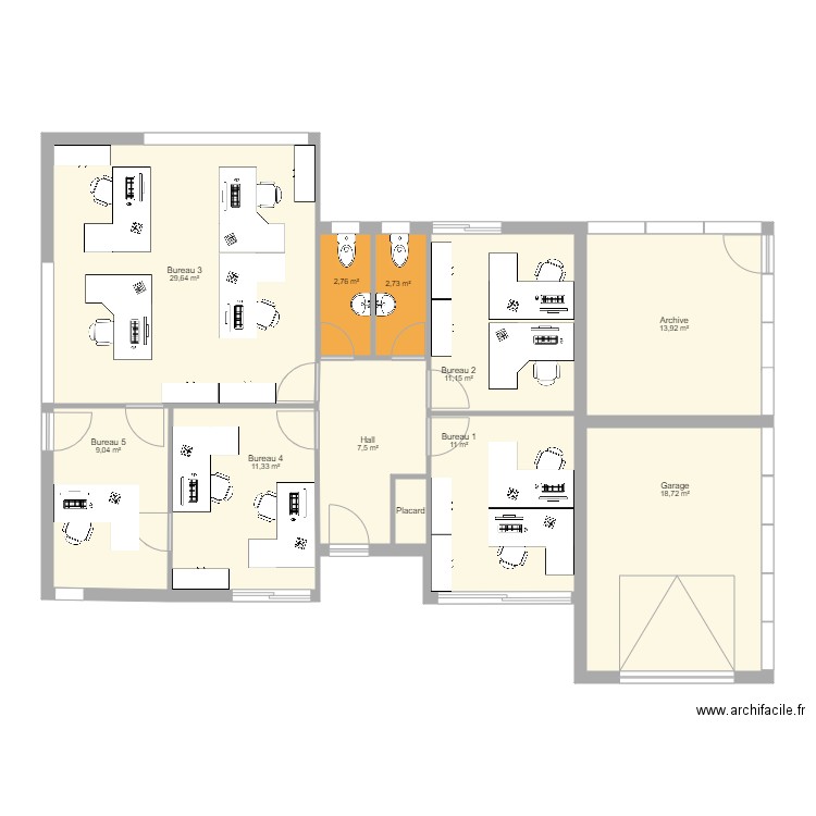Projet Bureau Logement V1. Plan de 0 pièce et 0 m2