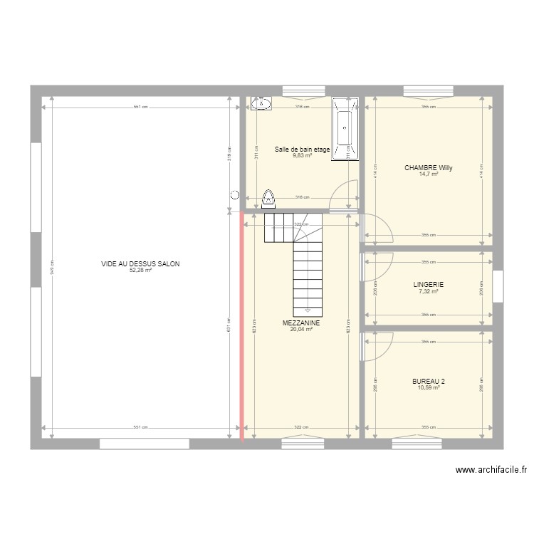 Maison William Etage  2. Plan de 6 pièces et 115 m2