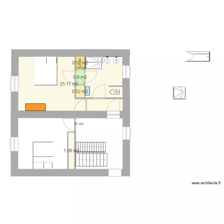 1 er &eacute;tage v8 25 avril. Plan de 