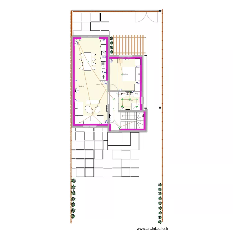 LEROUX  acces arriere marches plaques 100 x 100. Plan de 