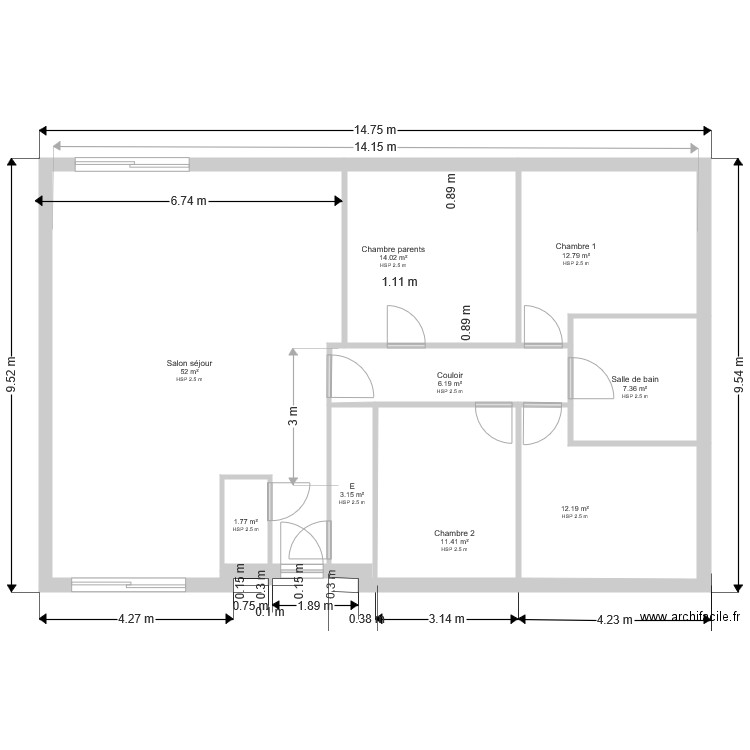 Version 4 chambres 1. Plan de 0 pièce et 0 m2