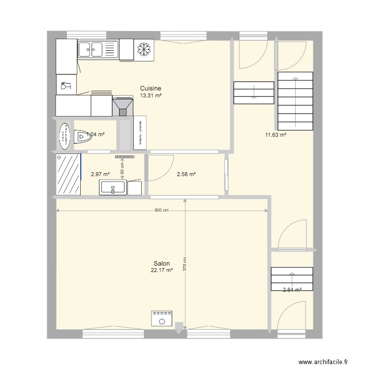 maison RDC Avec sdb. Plan de 0 pièce et 0 m2