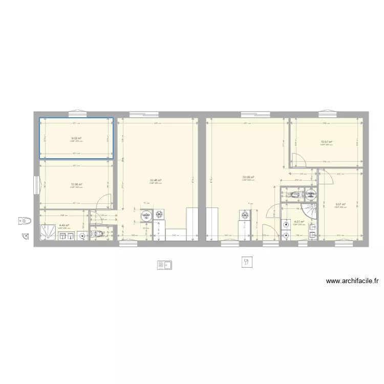 local pitres 3 test F2 F3. Plan de 