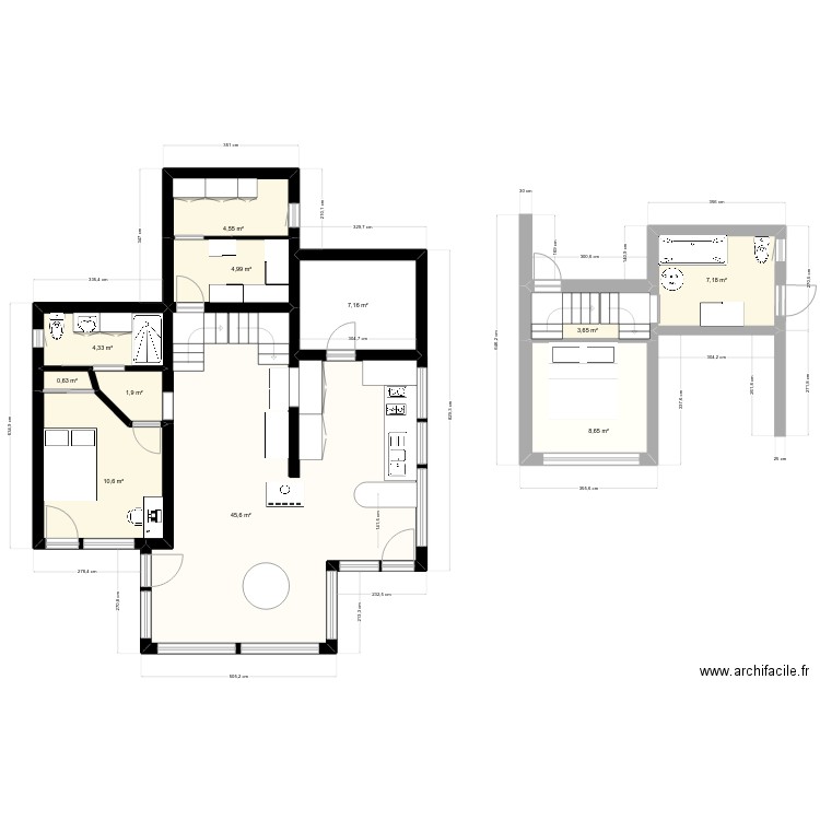 TRAVAUX 2. Plan de 11 pièces et 99 m2