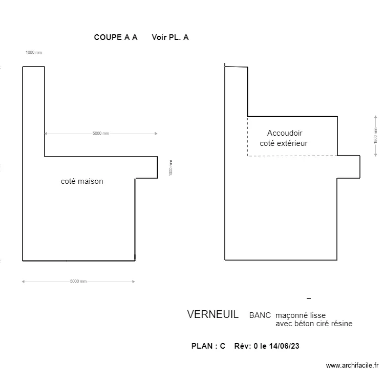 VERNEUIL BANC. Plan de 