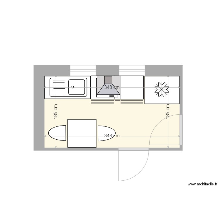 cuisine Vinca. Plan de 0 pièce et 0 m2